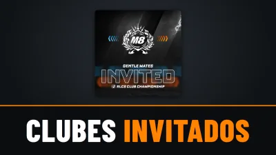 Tarjeta oficial de Gentle Mates como club invitado al RLCS Club Championship sobre el texto Clubes invitados