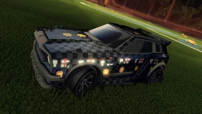 Calcomanía universal de Five Nights at Freddy's, a cuadros con píxeles de la pizzería, sobre un coche