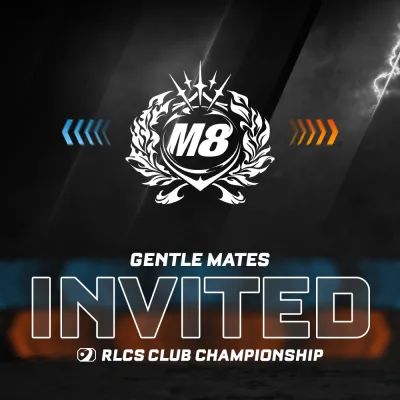 Tarjeta oficial de Gentle Mates, invitado al RLCS Club Championship